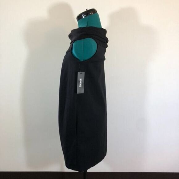 DKNY Donna Karen New York Black Off The Shoulder Wool Dress - Size 4 - Picture 3 of 9